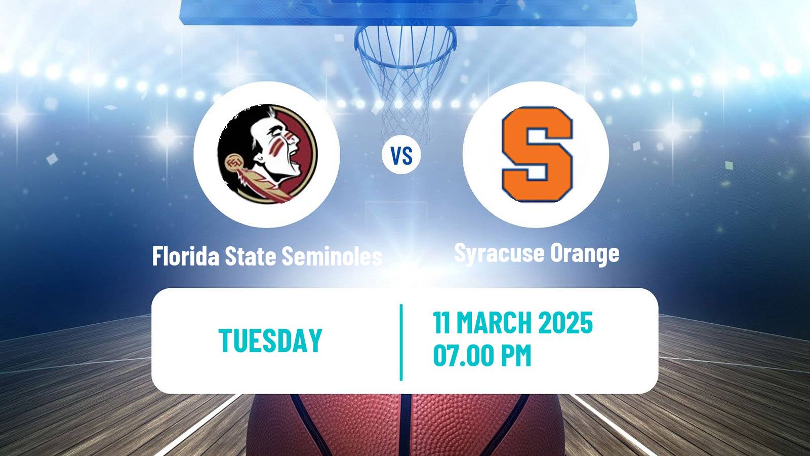 Basketball NCAA College Basketball Florida State Seminoles - Syracuse Orange