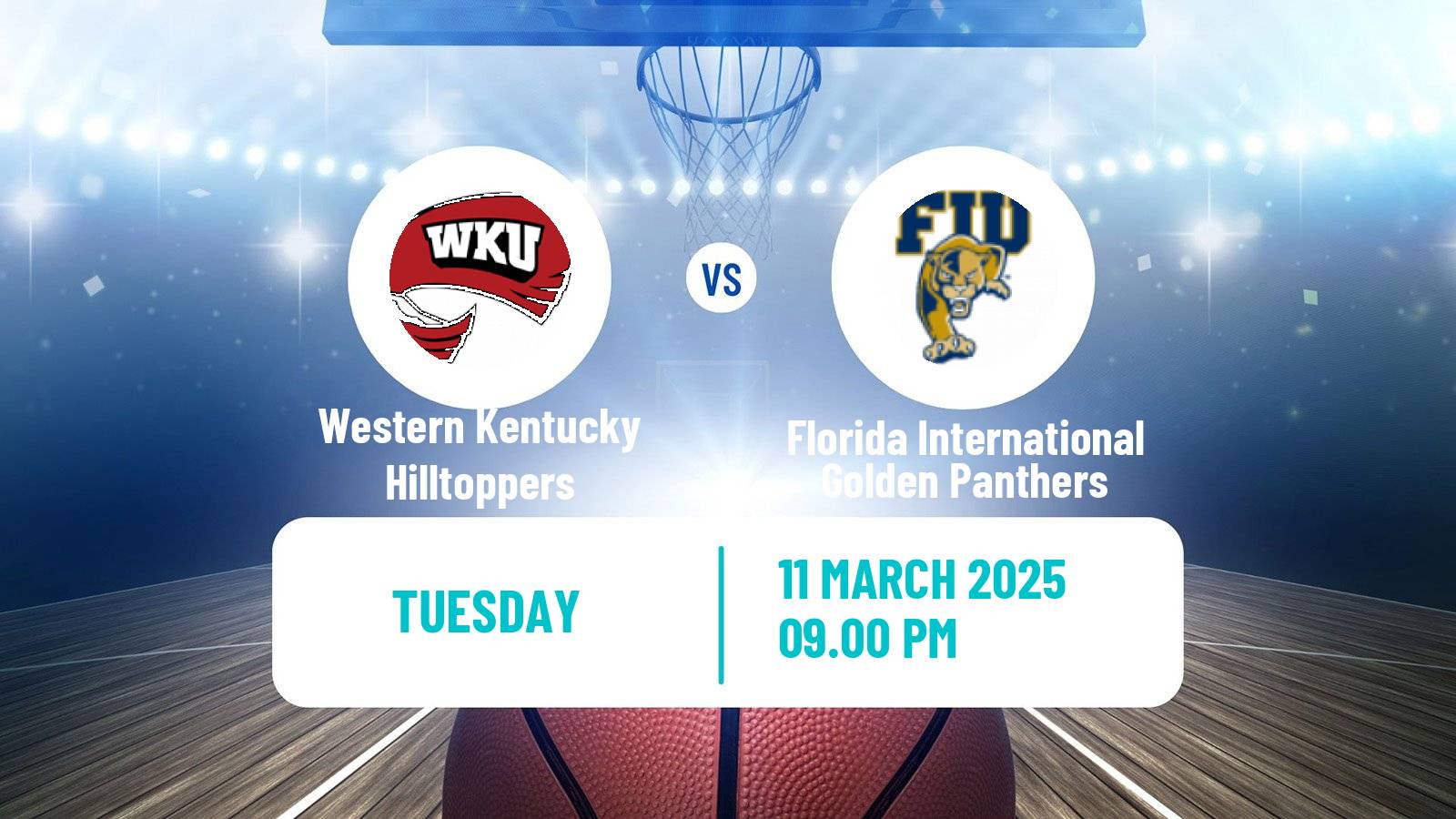 Basketball NCAA College Basketball Western Kentucky Hilltoppers - Florida International Golden Panthers