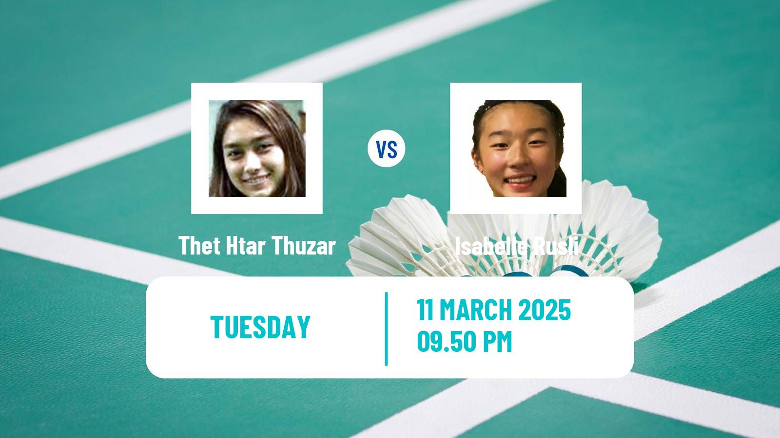 Badminton BWF World Tour China Masters Women Thet Htar Thuzar - Isabelle Rusli