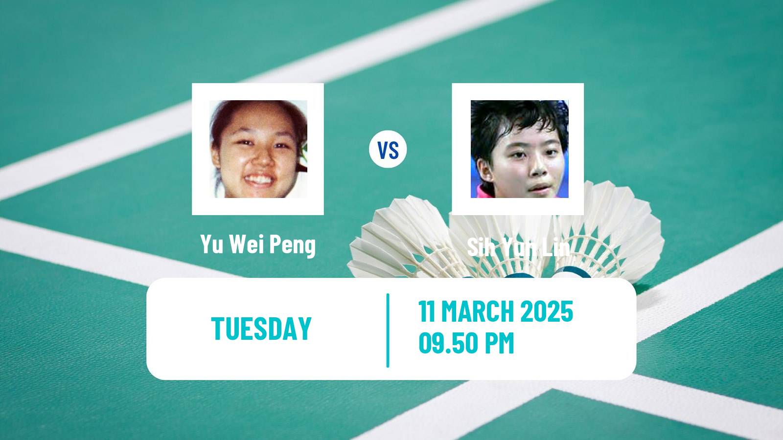 Badminton BWF World Tour China Masters Women Yu Wei Peng - Sih Yun Lin