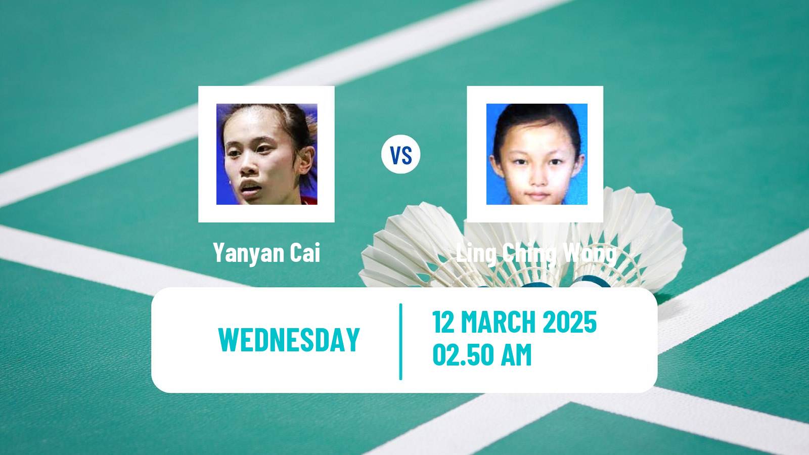 Badminton BWF World Tour China Masters Women Yanyan Cai - Ling Ching Wong