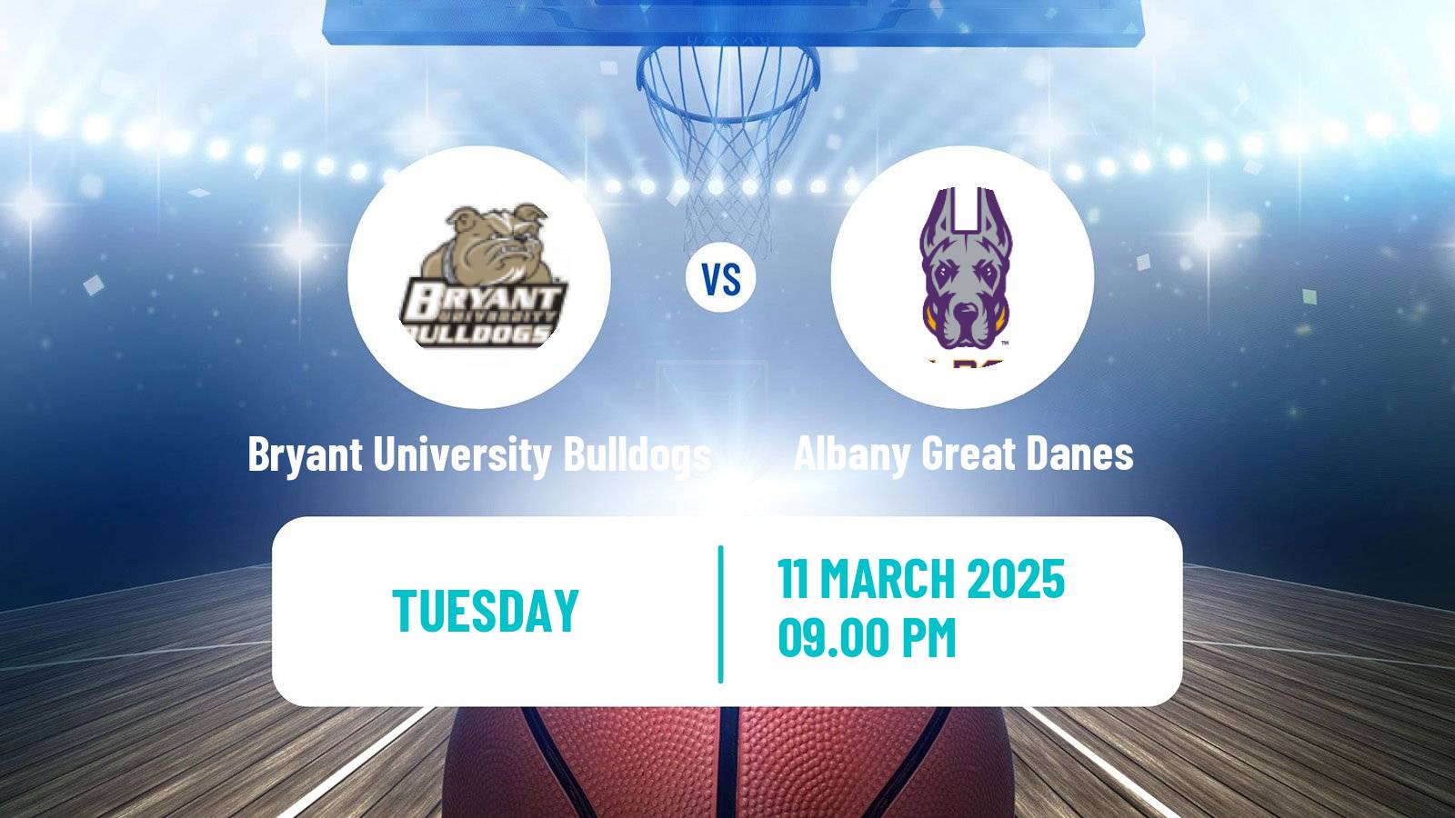 Basketball NCAA College Basketball Bryant University Bulldogs - Albany Great Danes
