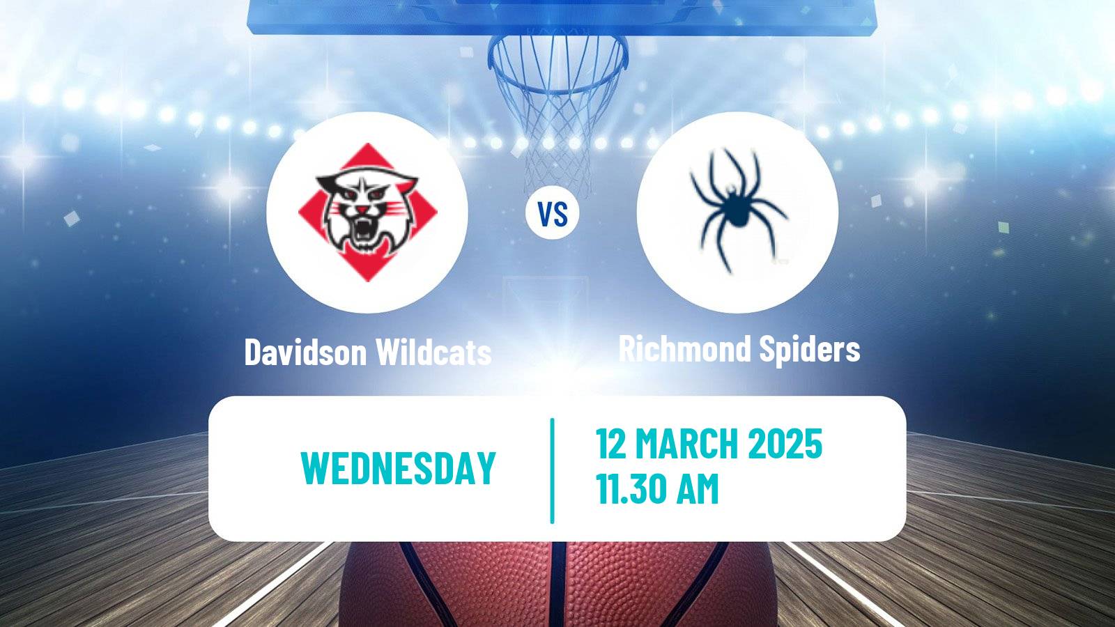 Basketball NCAA College Basketball Davidson Wildcats - Richmond Spiders