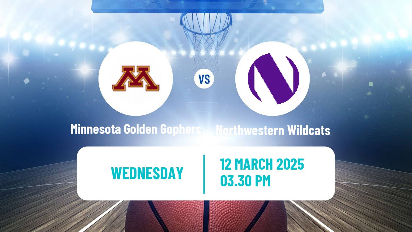 Basketball NCAA College Basketball Minnesota Golden Gophers - Northwestern Wildcats