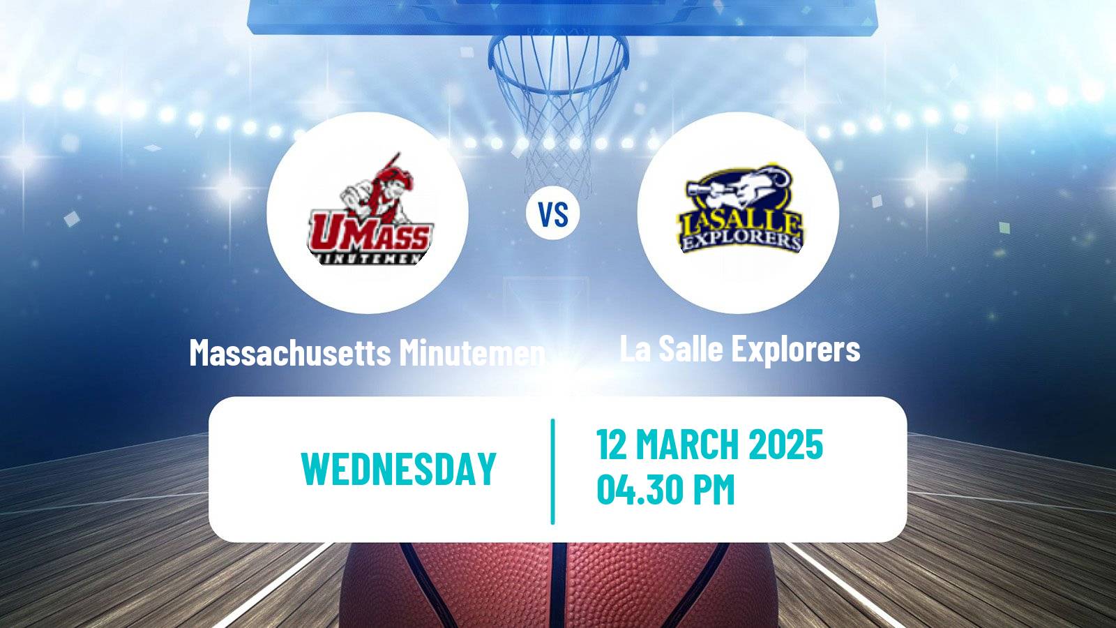 Basketball NCAA College Basketball Massachusetts Minutemen - La Salle Explorers