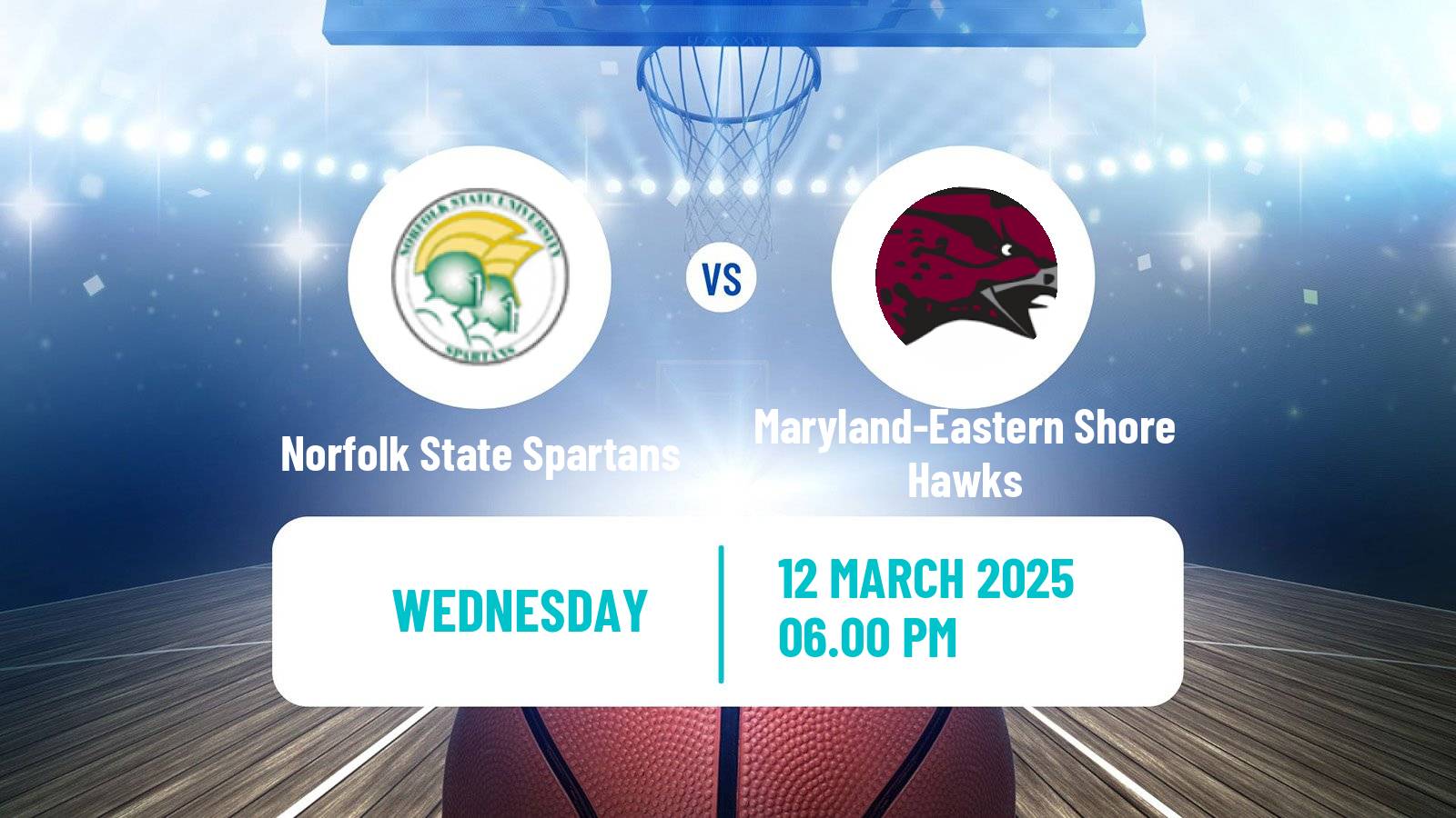 Basketball NCAA College Basketball Norfolk State Spartans - Maryland-Eastern Shore Hawks