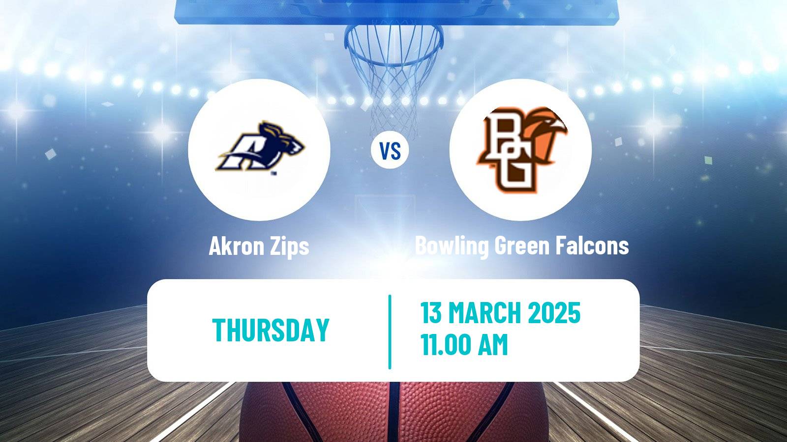 Basketball NCAA College Basketball Akron Zips - Bowling Green Falcons