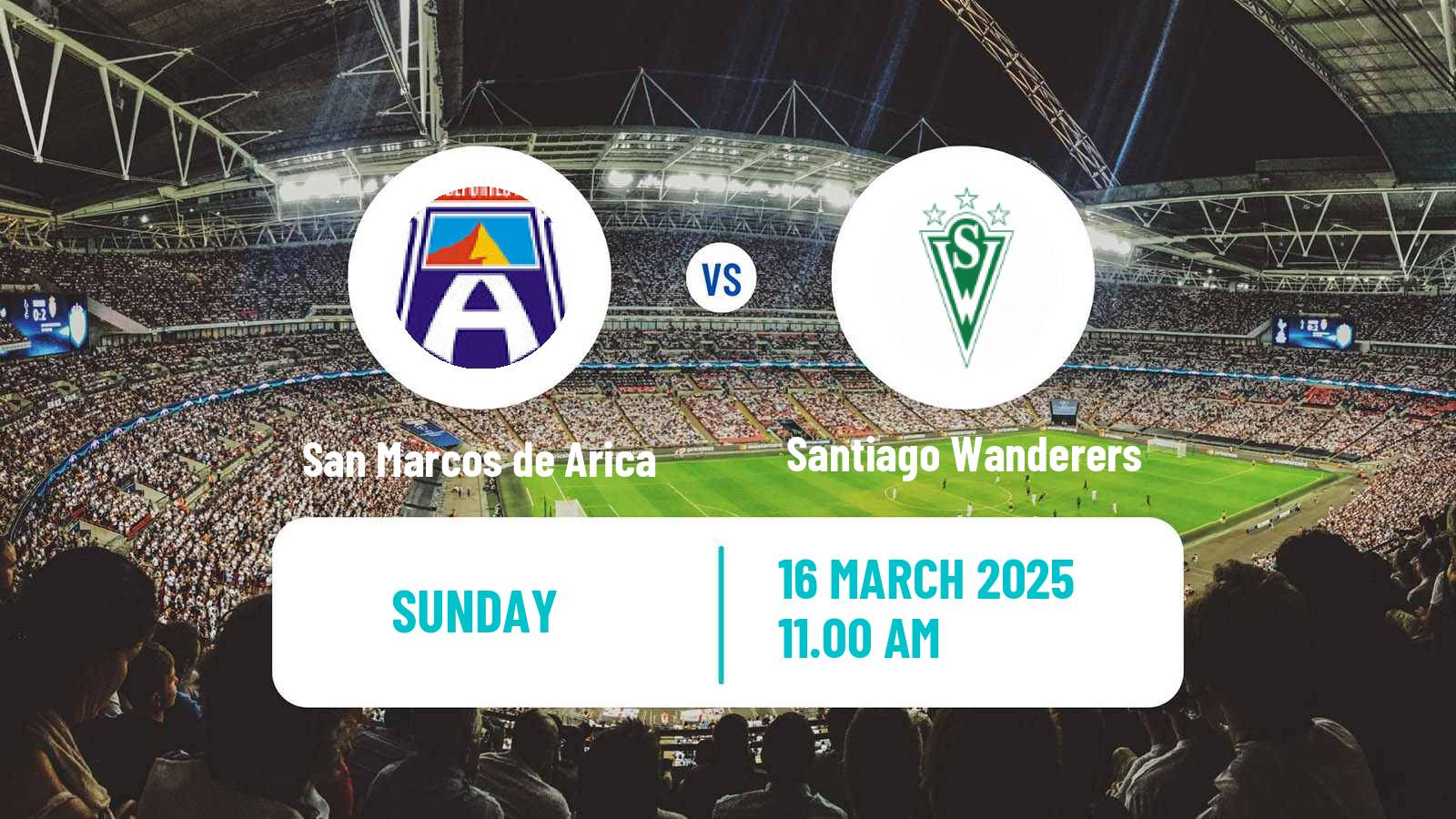 Soccer Chilean Primera B San Marcos de Arica - Santiago Wanderers