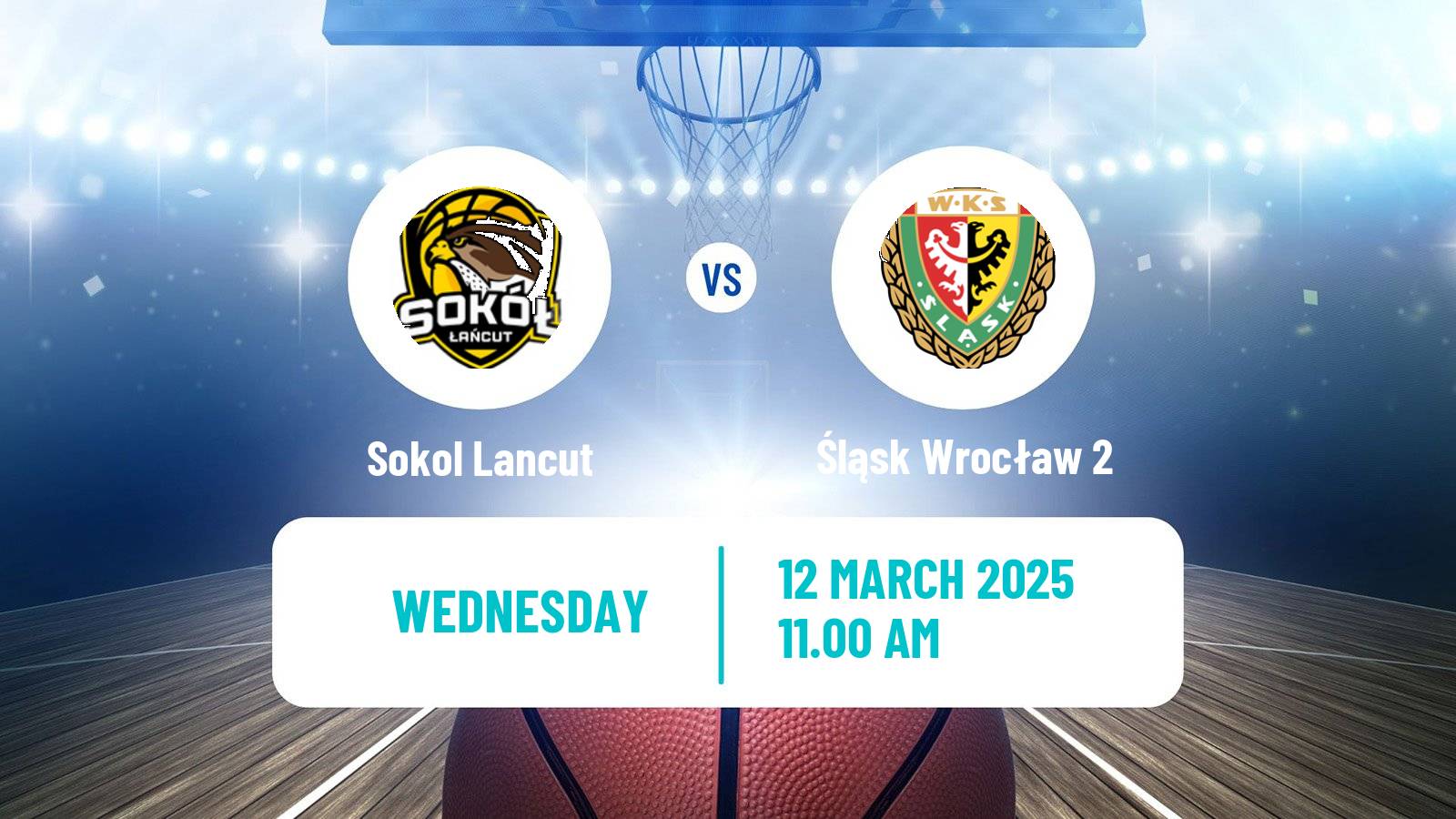 Basketball Polish 1 Liga Basketball Sokol Lancut - Śląsk Wrocław 2