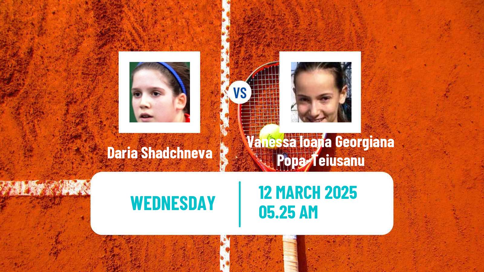 Tennis ITF W15 Antalya 7 Women Daria Shadchneva - Vanessa Ioana Georgiana Popa-Teiusanu