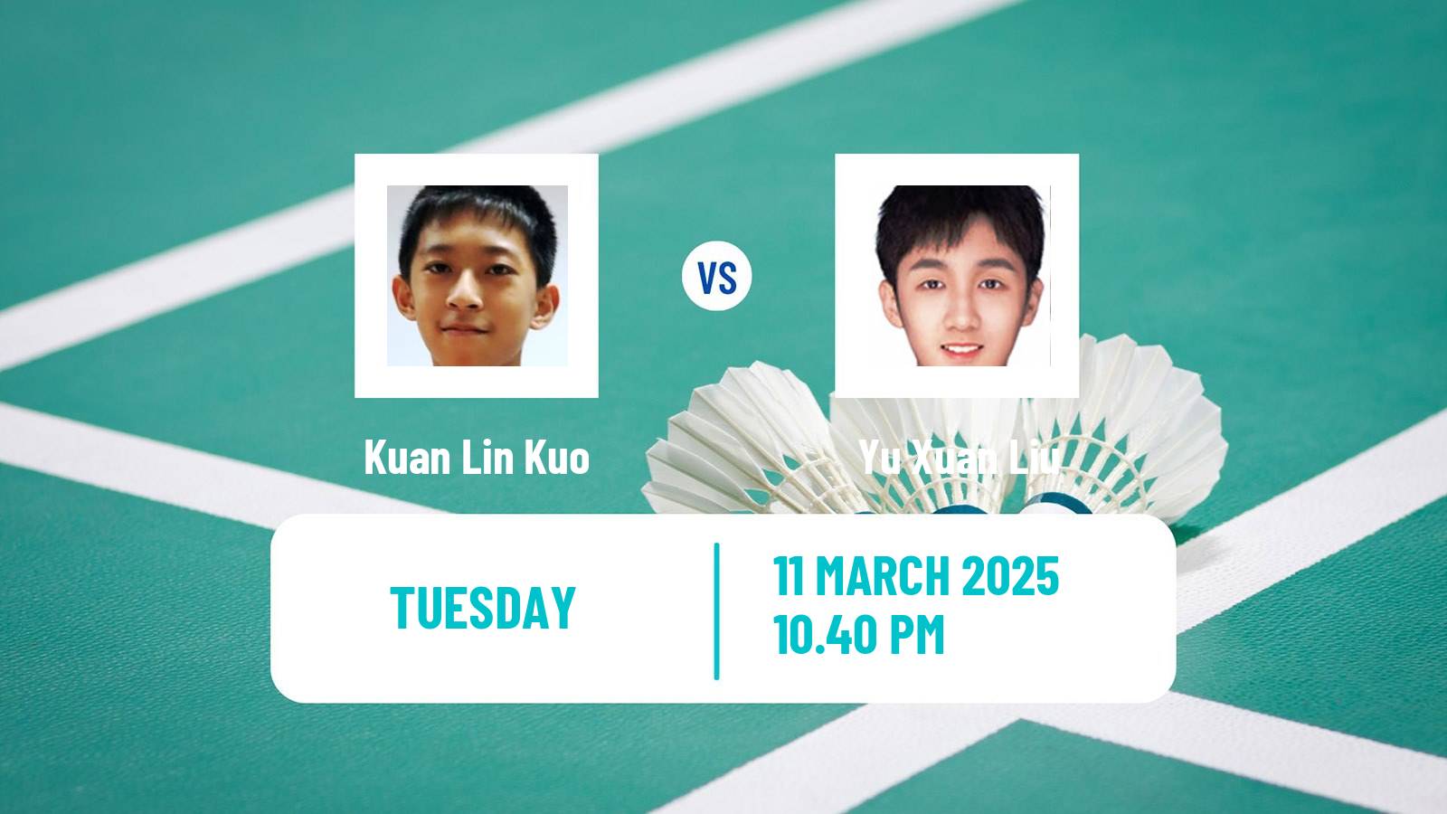 Badminton BWF World Tour China Masters Men Kuan Lin Kuo - Yu Xuan Liu