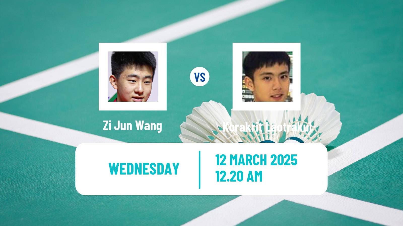 Badminton BWF World Tour China Masters Men Zi Jun Wang - Korakrit Laotrakul