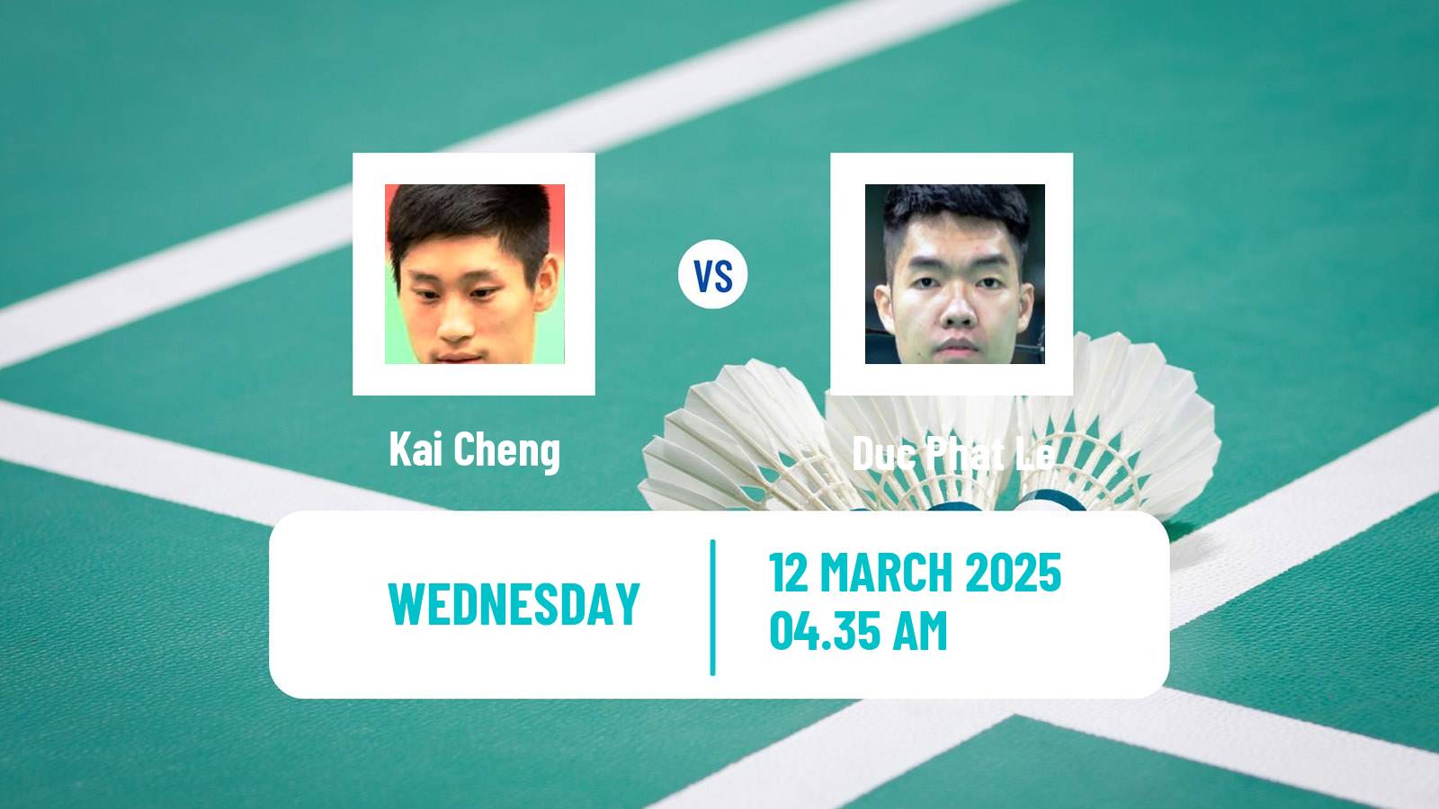 Badminton BWF World Tour China Masters Men Kai Cheng - Duc Phat Le