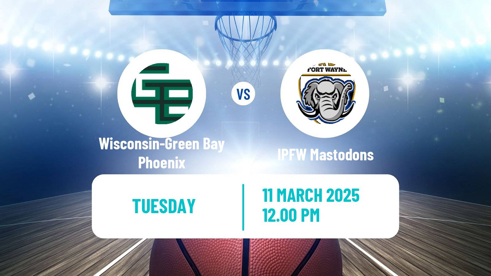 Basketball NCAA College Basketball Women Wisconsin-Green Bay Phoenix - IPFW Mastodons