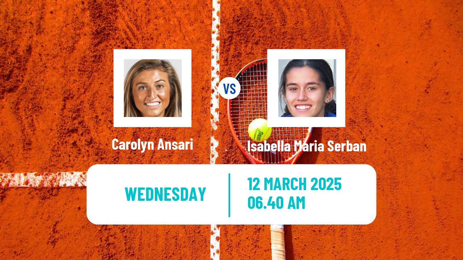 Tennis ITF W15 Sharm Elsheikh 7 Women 2025 Carolyn Ansari - Isabella Maria Serban