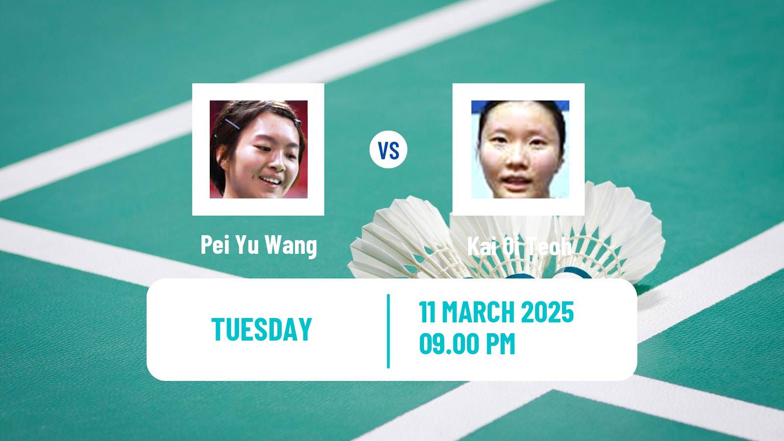 Badminton BWF World Tour China Masters Women Pei Yu Wang - Kai Qi Teoh