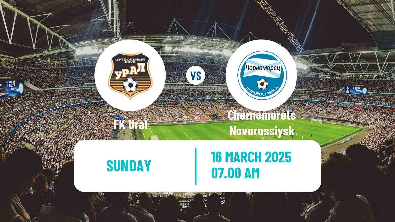 Soccer Russian FNL Ural - Chernomorets Novorossiysk