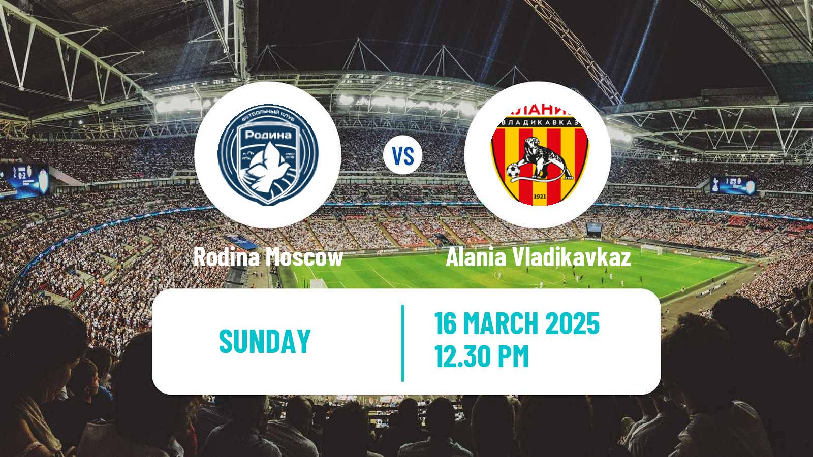 Soccer Russian FNL Rodina Moscow - Alania Vladikavkaz