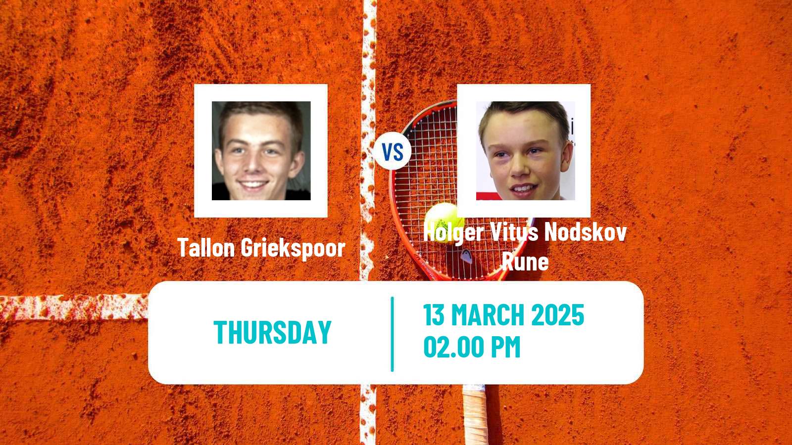 Tennis ATP Indian Wells Tallon Griekspoor - Holger Vitus Nodskov Rune