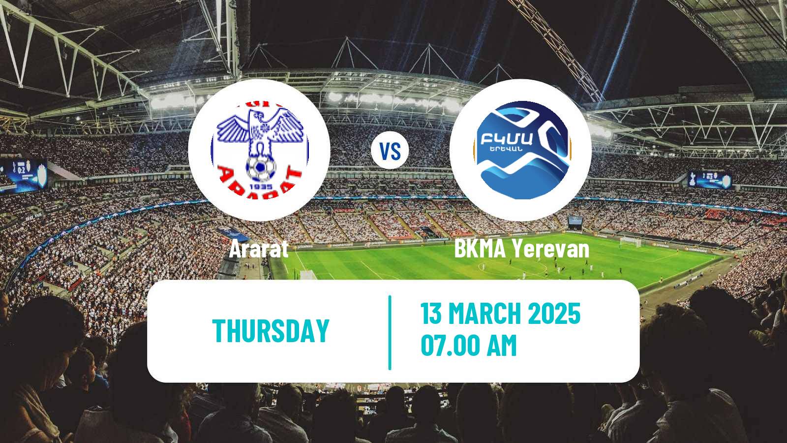 Soccer Armenian Premier League Ararat - BKMA Yerevan