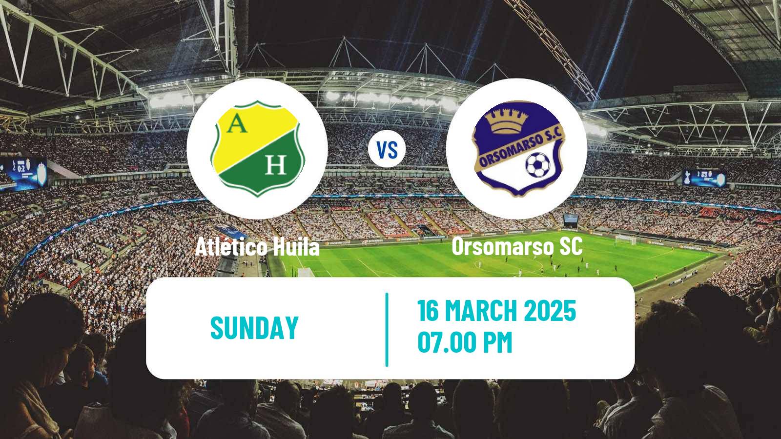 Soccer Colombian Primera B Atlético Huila - Orsomarso
