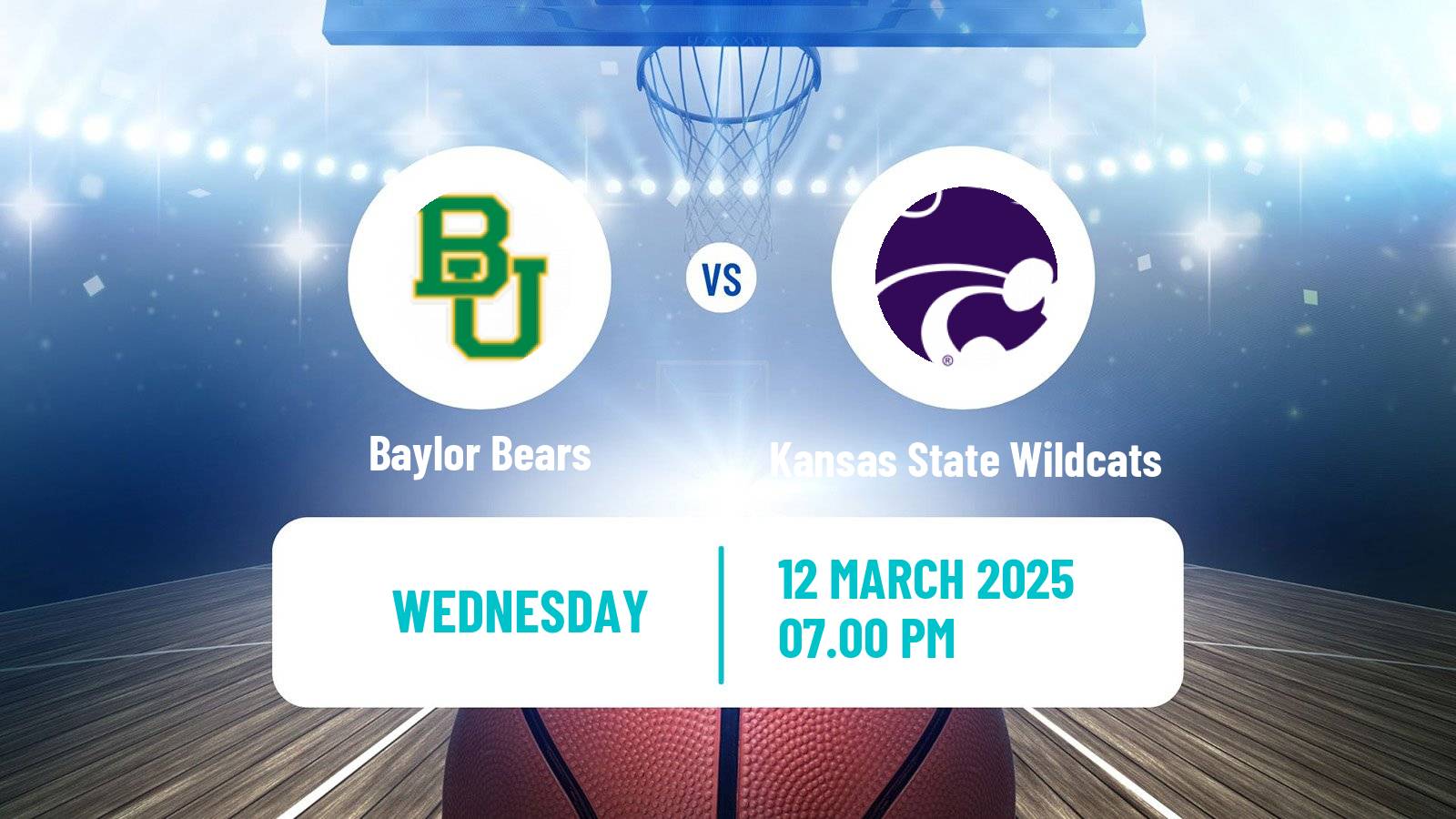 Basketball NCAA College Basketball Baylor Bears - Kansas State Wildcats