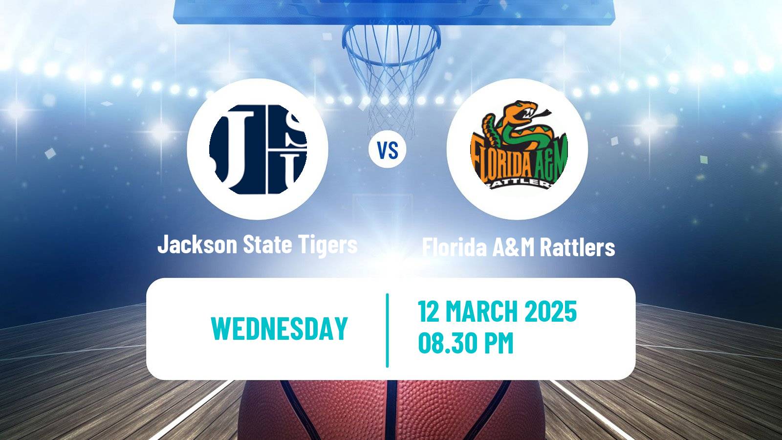 Basketball NCAA College Basketball Jackson State Tigers - Florida A&M Rattlers