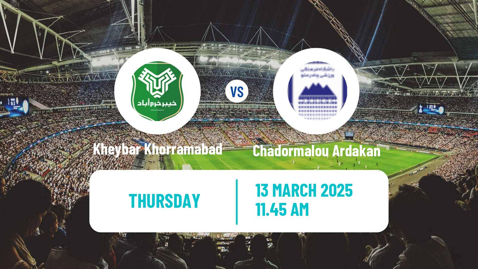 Soccer Iran Pro League Kheybar Khorramabad - Chadormalou Ardakan