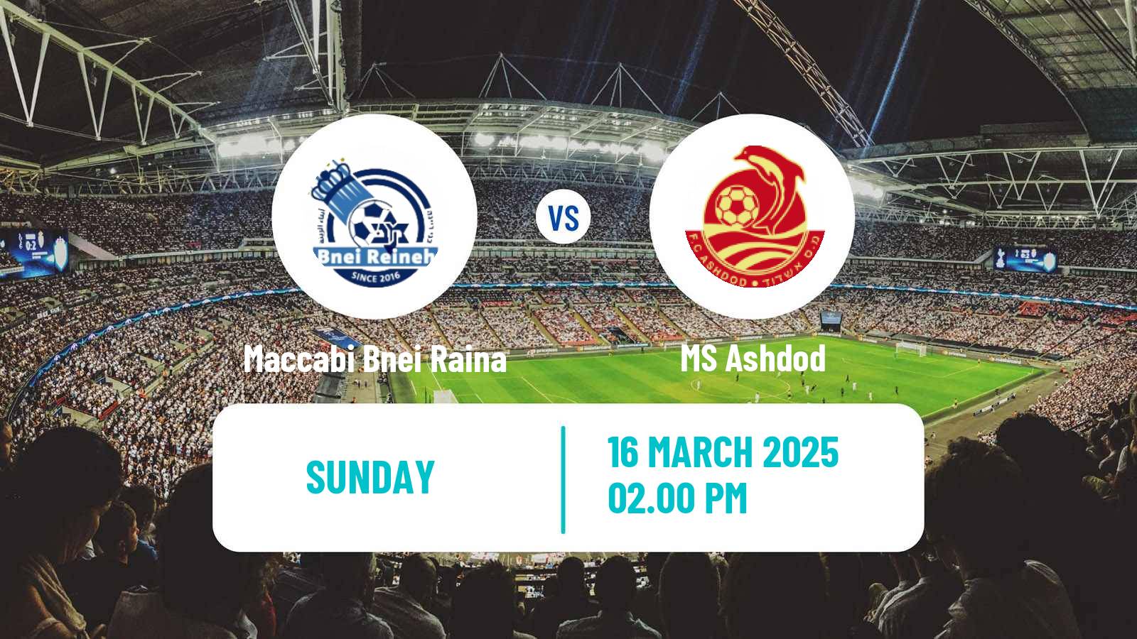 Soccer Israeli Ligat haAl Maccabi Bnei Raina - MS Ashdod