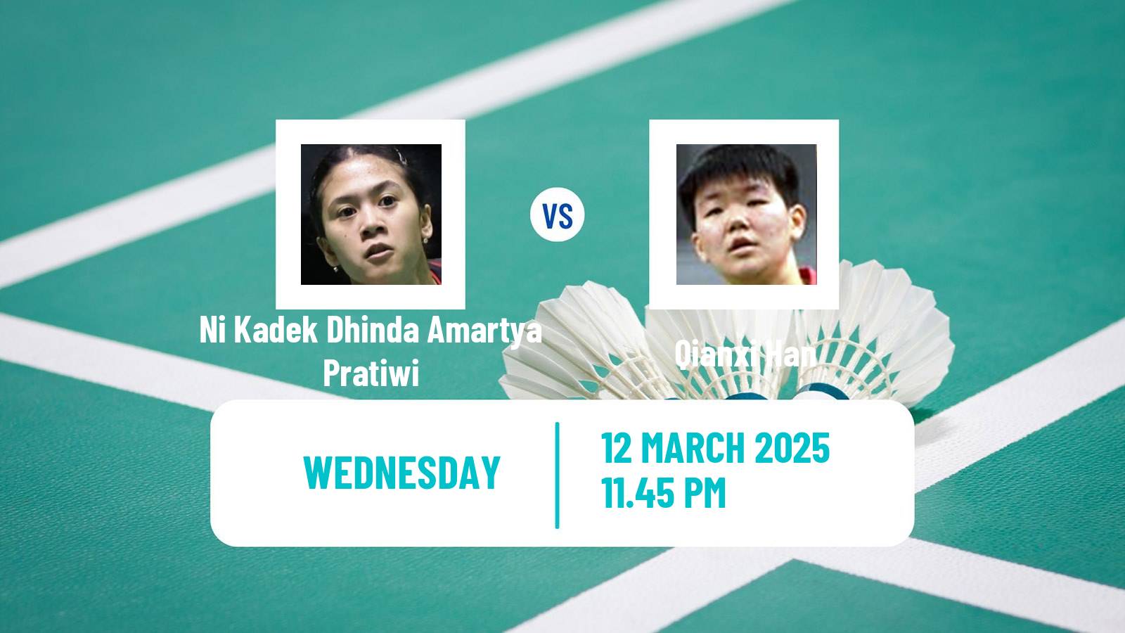 Badminton BWF World Tour China Masters Women Ni Kadek Dhinda Amartya Pratiwi - Qianxi Han