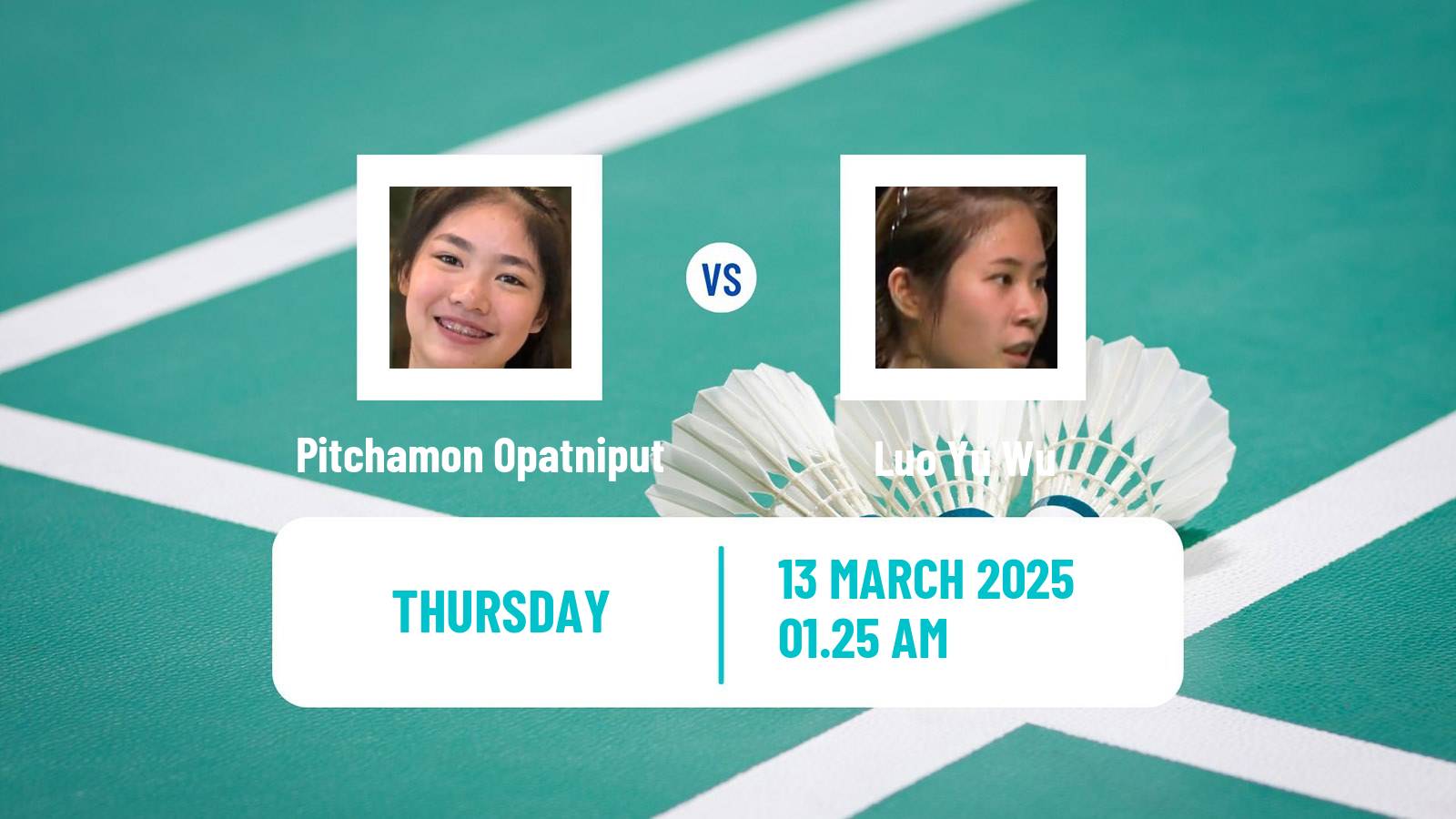 Badminton BWF World Tour China Masters Women Pitchamon Opatniput - Luo Yu Wu