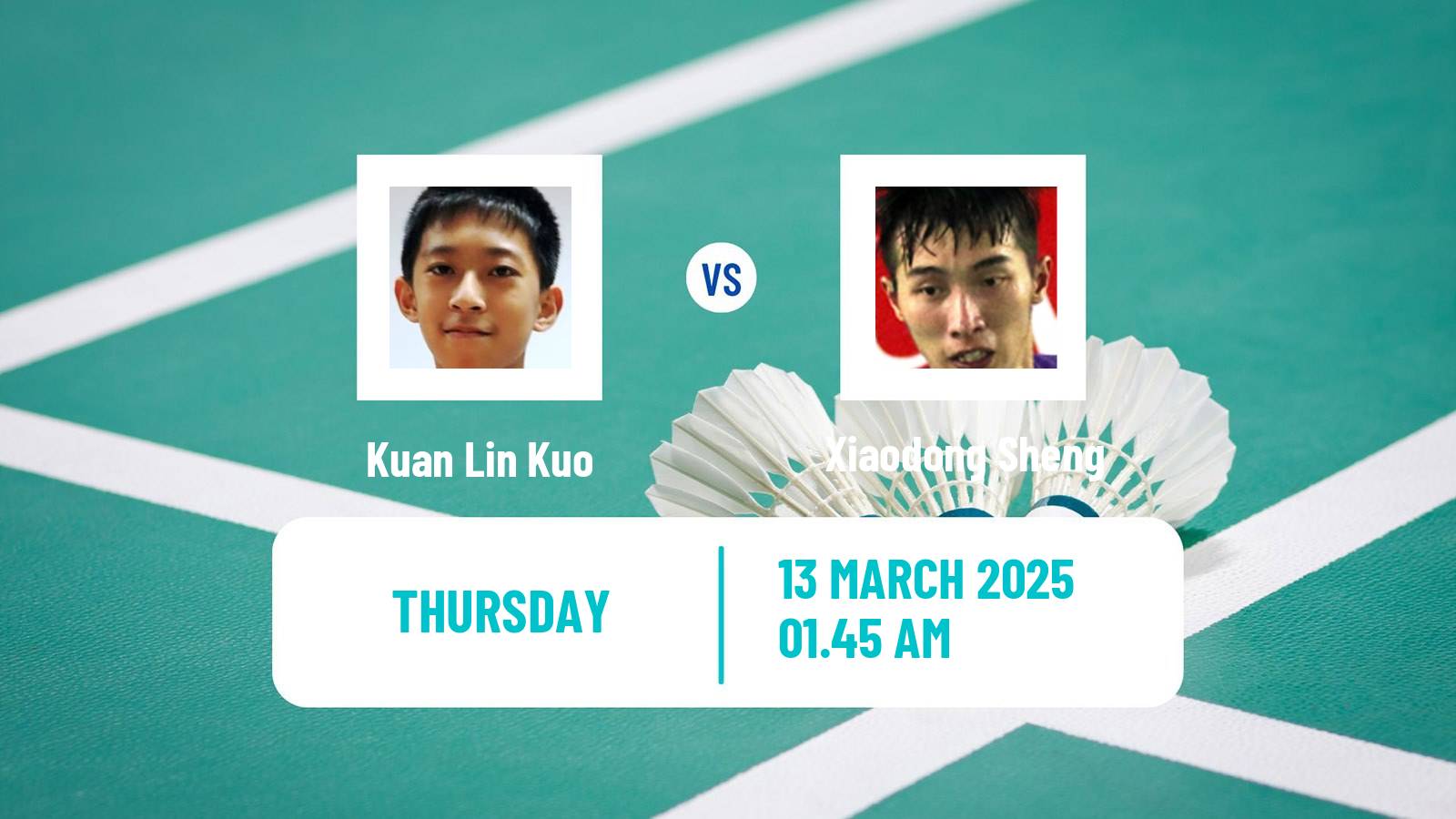 Badminton BWF World Tour China Masters Men Kuan Lin Kuo - Xiaodong Sheng