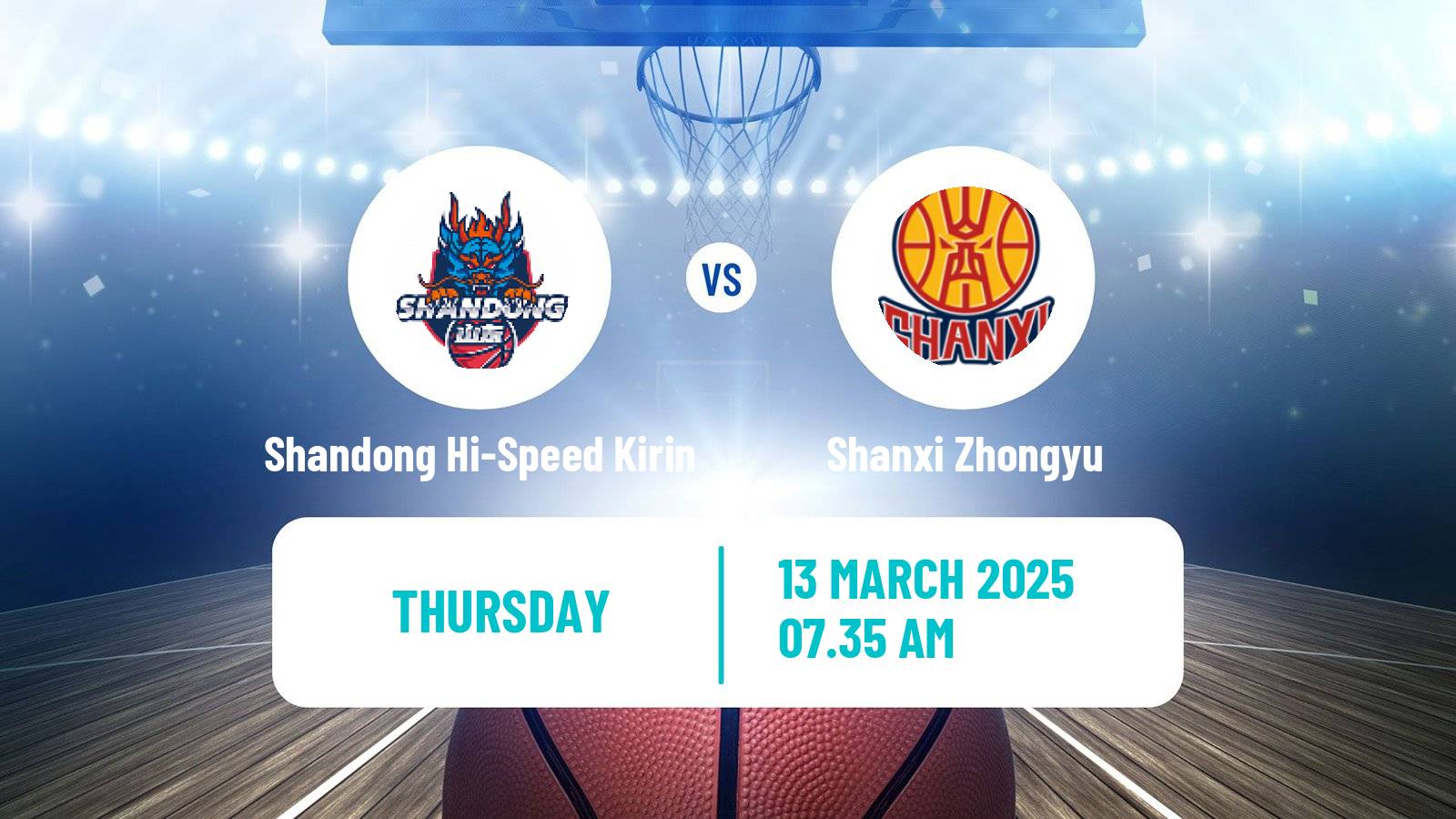 Basketball CBA Shandong Hi-Speed Kirin - Shanxi Zhongyu
