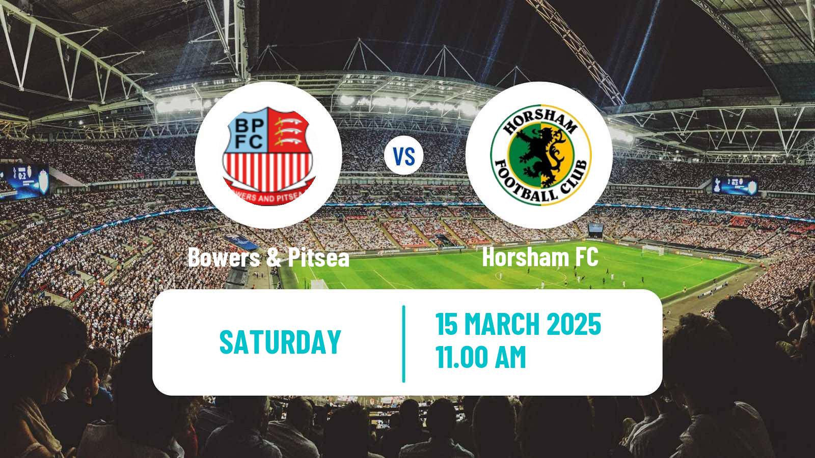 Soccer English Isthmian League Premier Division Bowers & Pitsea - Horsham