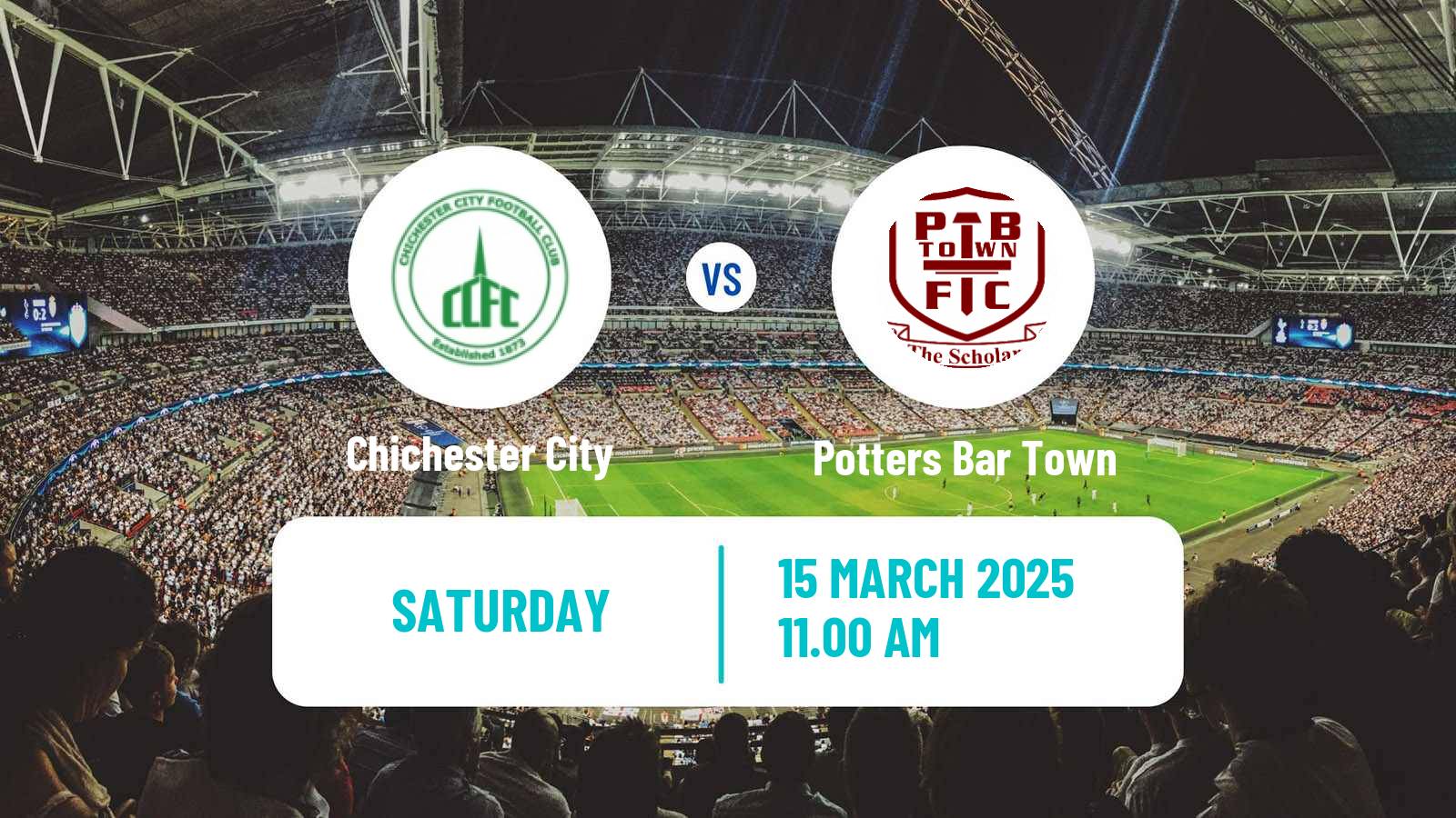 Soccer English Isthmian League Premier Division Chichester City - Potters Bar Town