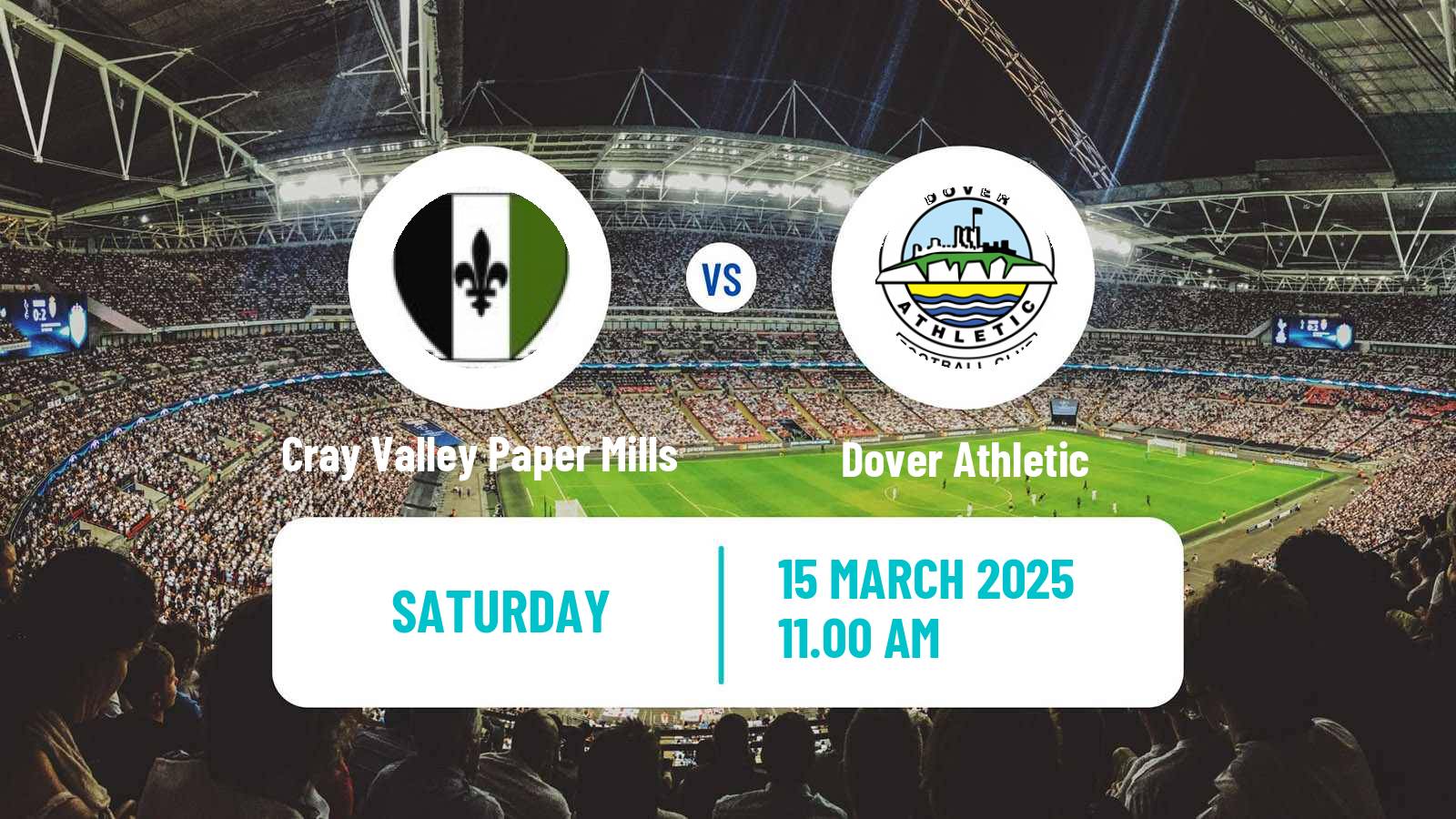 Soccer English Isthmian League Premier Division Cray Valley Paper Mills - Dover Athletic
