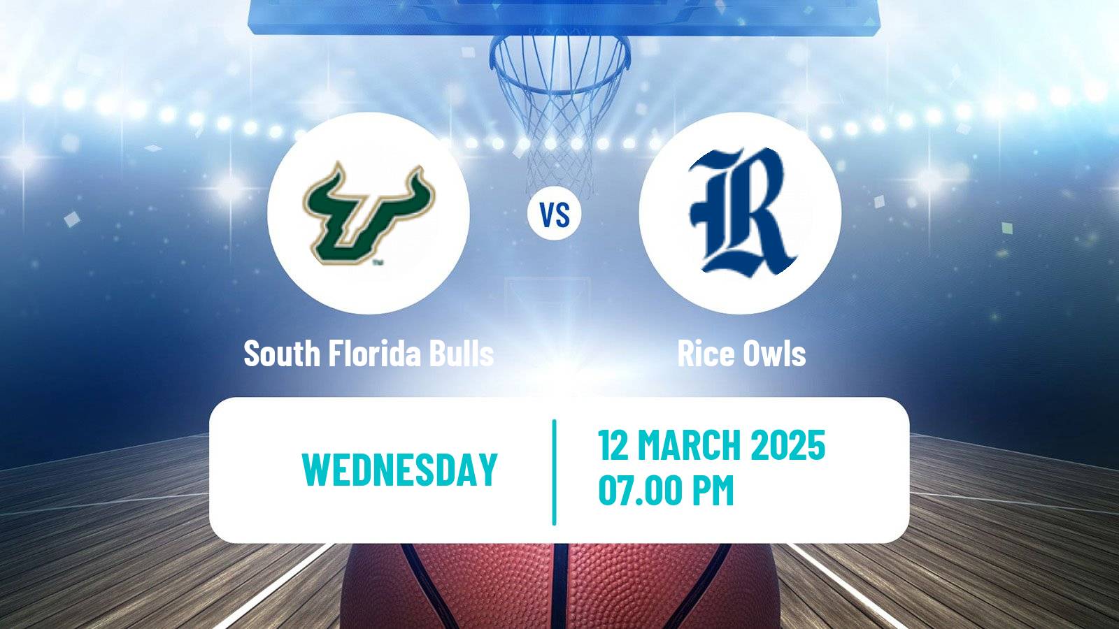 Basketball NCAA College Basketball Women South Florida Bulls - Rice Owls