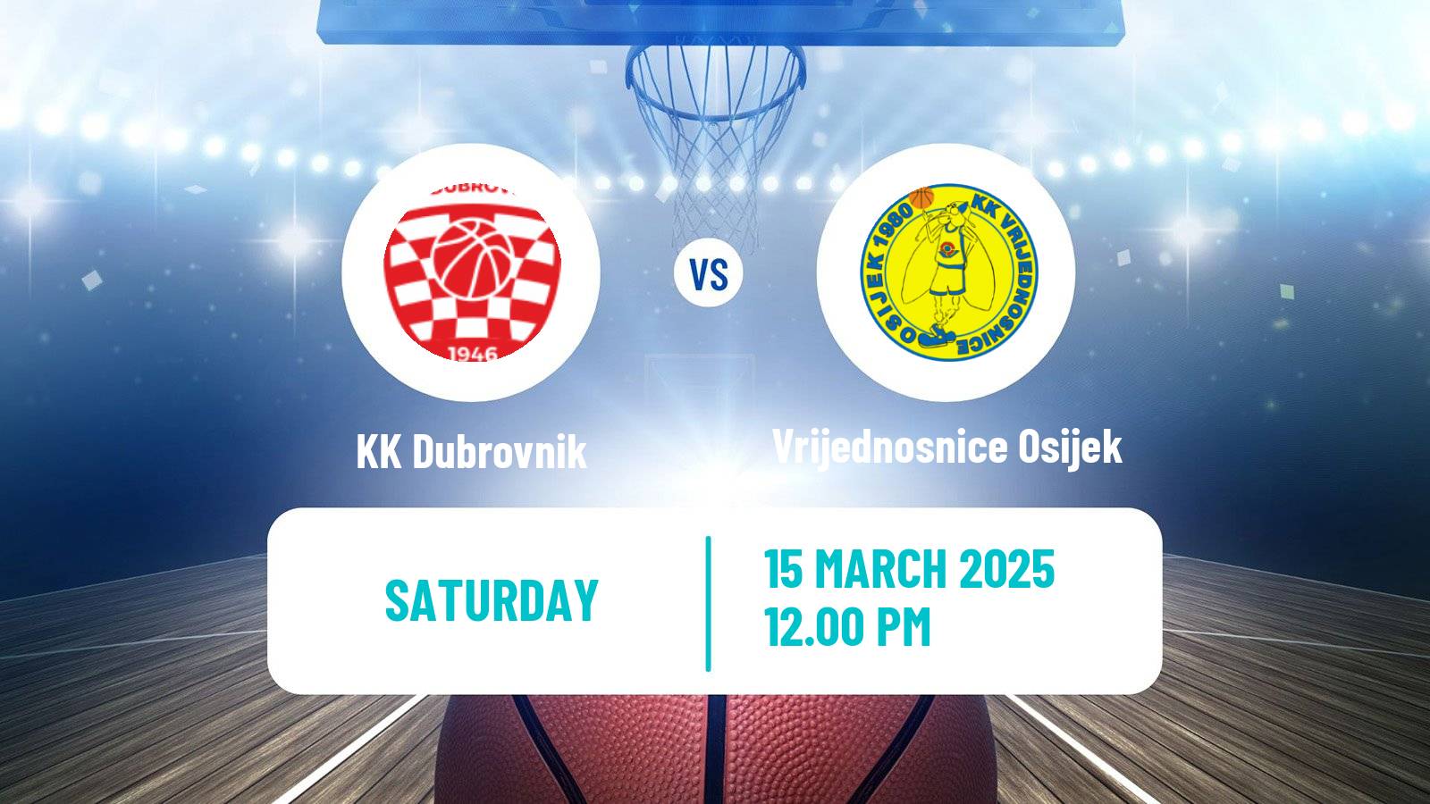 Basketball Croatian Premijer Liga Basketball Dubrovnik - Vrijednosnice Osijek