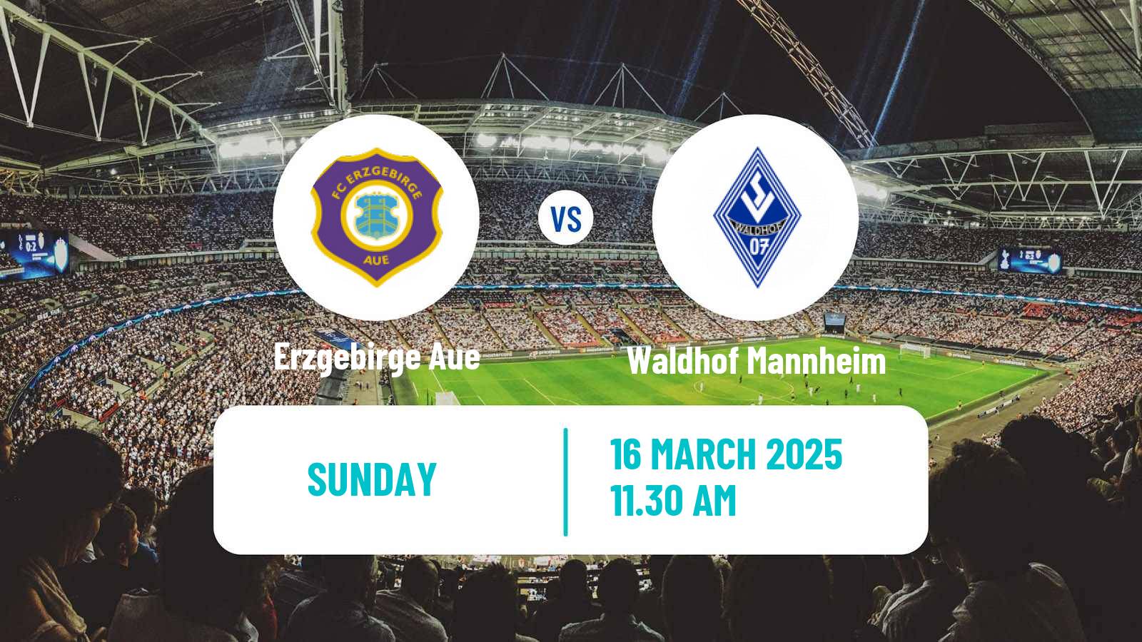 Soccer German 3 Bundesliga Erzgebirge Aue - Waldhof Mannheim