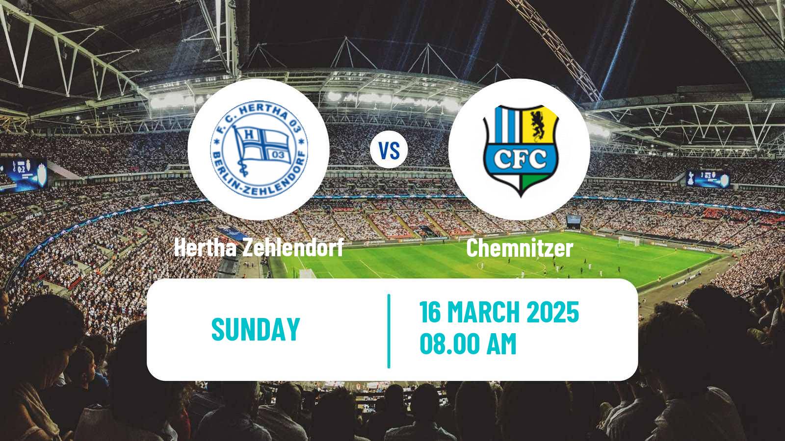 Soccer German Regionalliga Nordost Hertha Zehlendorf - Chemnitzer
