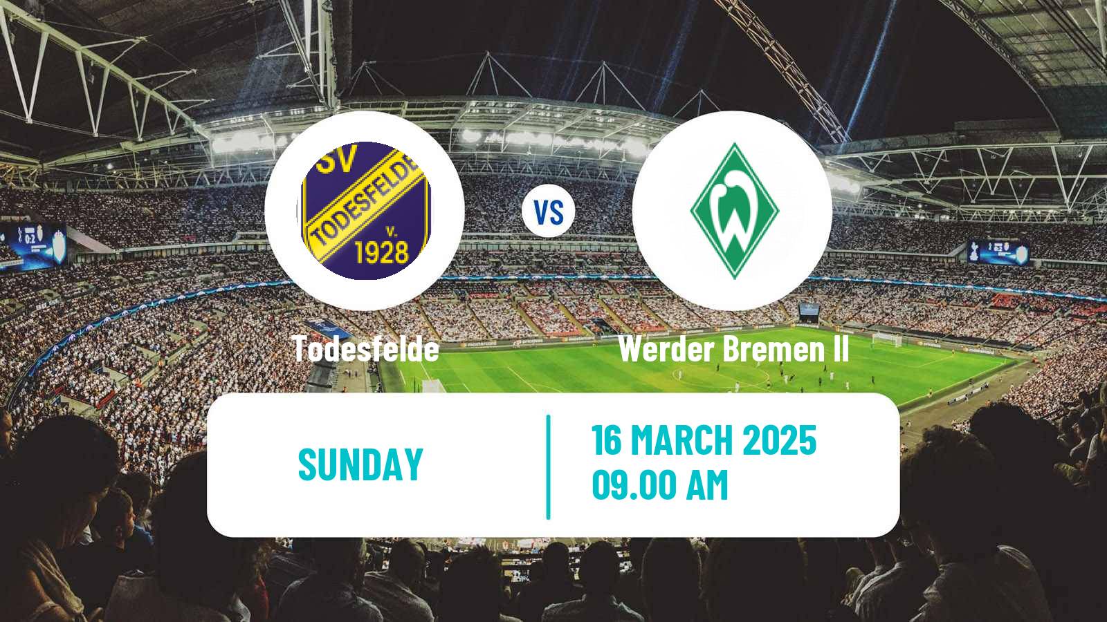 Soccer German Regionalliga North Todesfelde - Werder Bremen II