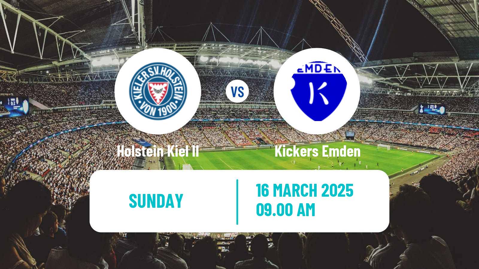 Soccer German Regionalliga North Holstein Kiel II - Kickers Emden