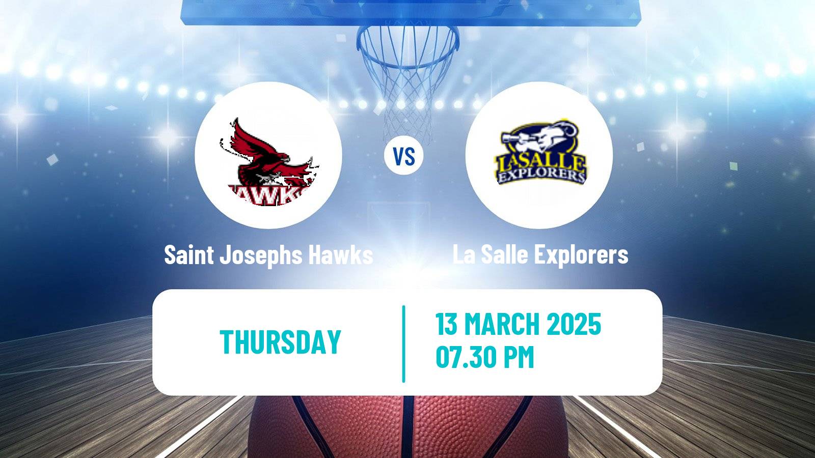 Basketball NCAA College Basketball Saint Josephs Hawks - La Salle Explorers
