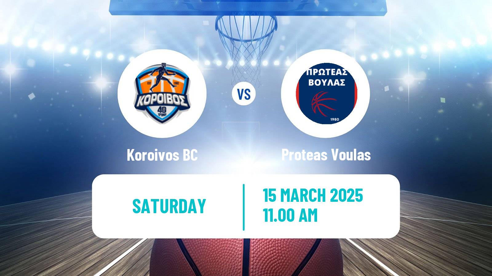 Basketball Greek Elite League Basketball Koroivos - Proteas Voulas