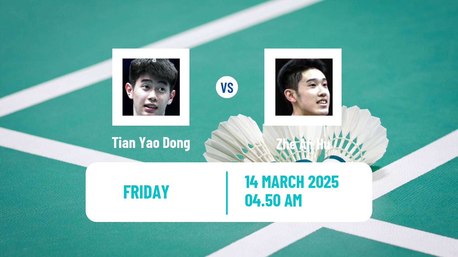 Badminton BWF World Tour China Masters Men Tian Yao Dong - Zhe An Hu