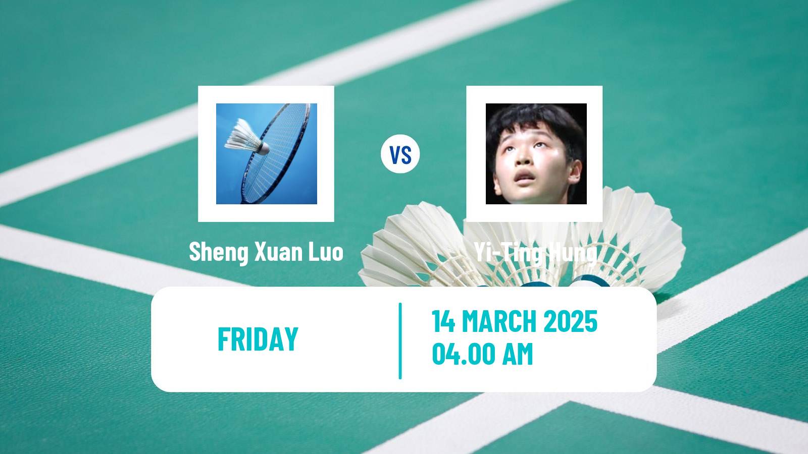 Badminton BWF World Tour China Masters Women Sheng Xuan Luo - Yi-Ting Hung