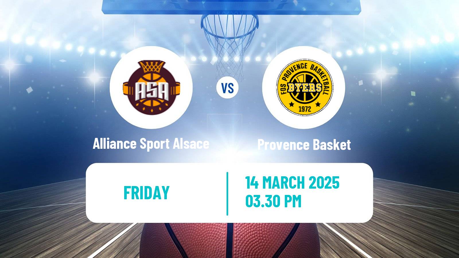 Basketball French LNB Pro B Alliance Sport Alsace - Provence Basket