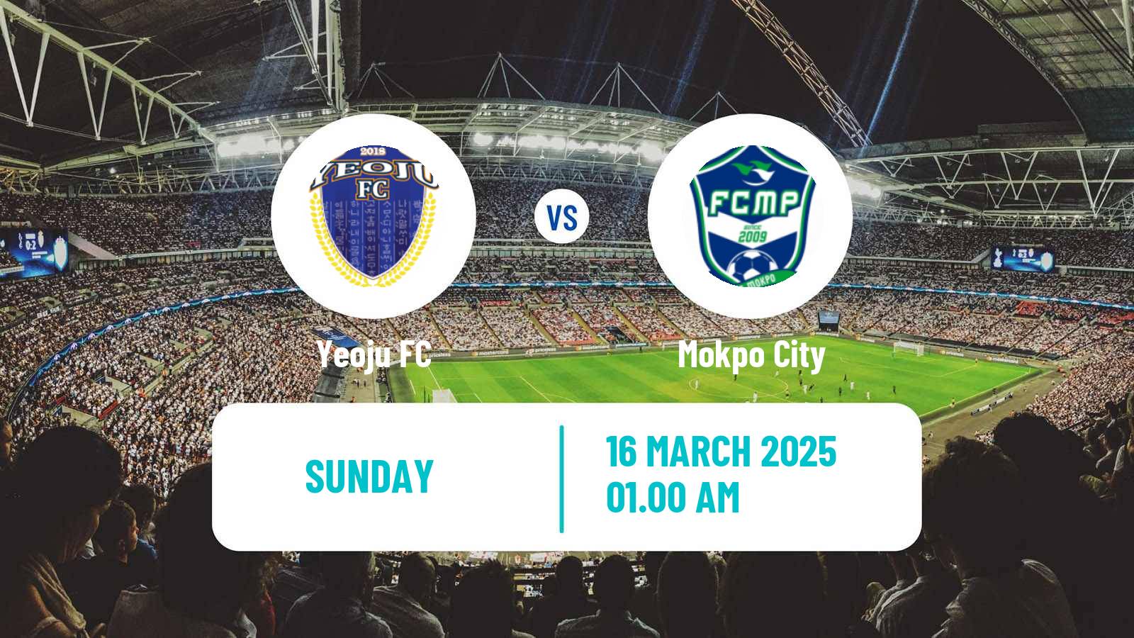 Soccer South Korean K3 League Yeoju - Mokpo City