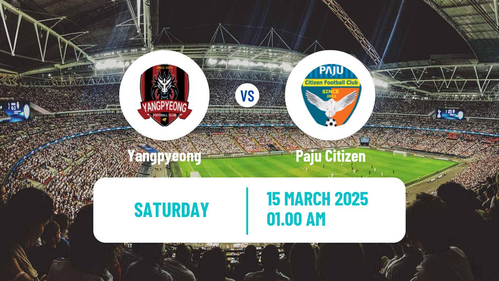 Soccer South Korean K3 League Yangpyeong - Paju Citizen