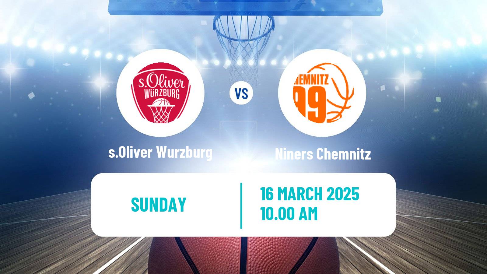 Basketball German BBL s.Oliver Wurzburg - Niners Chemnitz